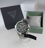 Guess Surge Chronograph Black Dial Silver Steel Strap Watch for Men - W1258G1 Buy Now By Guess