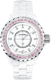 Chanel J12 Sapphire Bezel Ceramic White Dial White Steel Strap Watch for Women - J12 H2010 Buy Now By Chanel