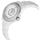 Chanel J12 Diamonds Quartz White Dial White Steel Strap Watch for Women - J12 H2572 Buy Now By Chanel