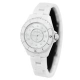 Chanel J12 Diamonds Mother of Pearl White Dial White Steel Strap Watch for Women - J12 H5704 Buy Now By Chanel