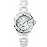 Chanel J12 Diamonds Mother of Pearl White Dial White Steel Strap Watch for Women - J12 H5704 Buy Now By Chanel
