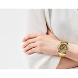 Guess Limelight Quartz Gold Dial Gold Leather Strap Watch For Women - W0775L13 Buy Now By Guess