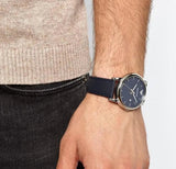 Emporio Armani Classic Quartz Blue Dial Black Leather Strap Watch For Men - AR1731 Buy Now By Emporio Armani