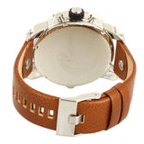 Diesel SBA Dual Time Black Dial Brown Leather Strap Watch For Men - DZ7264 Buy Now By Diesel