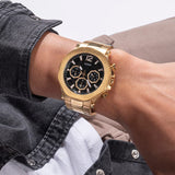 Guess Edge Chronograph Black Dial Gold Steel Strap Watch For Men - GW0539G2 Buy Now By Guess