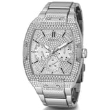 Guess Raven Diamonds Silver Dial Silver Steel Strap Watch for Women - GW0104L1 Buy Now By Guess