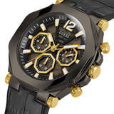 Guess Edge Chronograph Black Dial Black Leather Strap Watch For Men - GW0492G1 Buy Now By Guess