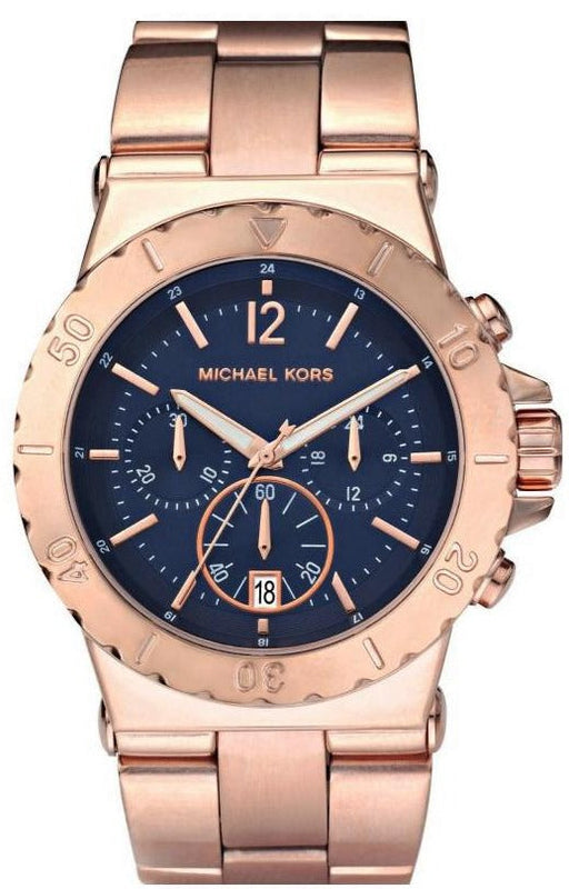 Michael Kors Bel Aire Blue Dial Rose Gold Steel Strap Watch for Women - MK5410 Buy Now By Michael Kors