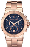 Michael Kors Bel Aire Blue Dial Rose Gold Steel Strap Watch for Women - MK5410