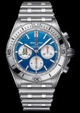 Breitling Chronomat B01 42 Six Nations Italy Blue Dial Silver Steel Strap Watch for Men - AB0134A41C1A1 Buy Now By Breitling