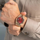 Citizen Tsuyosa Automatic Red Dial Gold Steel Strap Watch For Men - NJ0153-82X Buy Now By Citizen