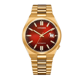 Citizen Tsuyosa Automatic Red Dial Gold Steel Strap Watch For Men - NJ0153-82X Buy Now By Citizen