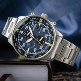 Citizen Eco Drive Chronograph Blue Dial Silver Stainless Steel Watch For Men - CA0690-88L Buy Now By Citizen