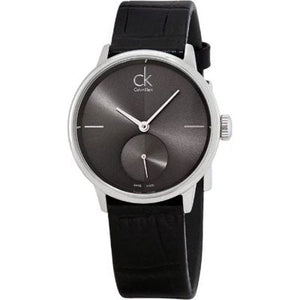 Calvin Klein Accent Black Dial Black Leather Strap Watch for Women - K2Y2Y1C3 Buy Now By Calvin Klein