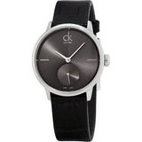 Calvin Klein Accent Black Dial Black Leather Strap Watch for Women - K2Y2Y1C3 Buy Now By Calvin Klein