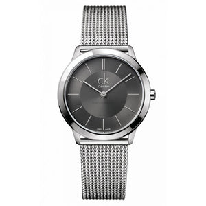 Calvin Klein Minimal Black Dial Silver Mesh Bracelet Watch for Women - K3M22123 Buy Now By Calvin Klein