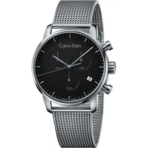 Calvin Klein City Chronograph Black Dial Silver Mesh Bracelet Watch for Men - K2G27121 Buy Now By Calvin Klein