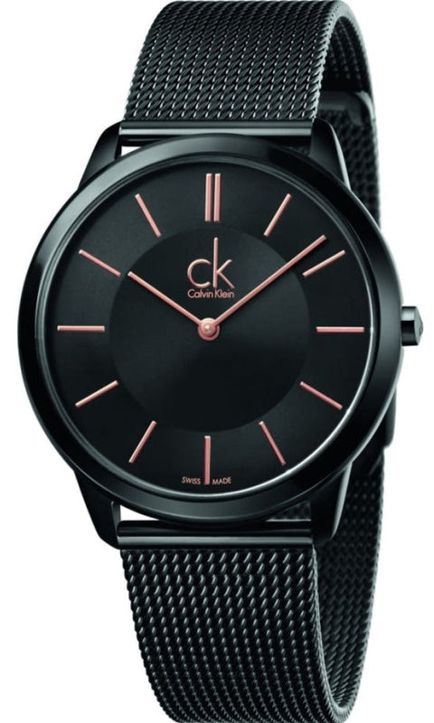 Calvin Klein Minimal Black Dial Black Mesh Bracelet Watch for Men - K3M21421 Buy Now By Calvin Klein