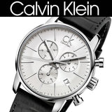 Calvin Klein City Chronograph Silver Dial Black Leather Strap Watch for Men - K2G271C6 Buy Now By Calvin Klein