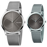Calvin Klein Minimal Black Dial Silver Mesh Bracelet Watch for Men - K3M21123 Buy Now By Calvin Klein
