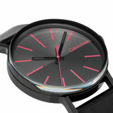 Calvin Klein Boost Black Dial Black Leather Strap Watch for Men - K7Y214CY Buy Now By Calvin Klein