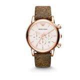 Emporio Armani Classic Chronograph White Dial Brown Leather Strap Watch For Men - AR1809 Buy Now By Emporio Armani