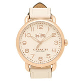 Coach Delancey White Dial White Leather Strap Watch for Women - 14502716 Buy Now By Coach