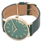 Coach Perry Green Dial Green Leather Strap Watch for Women - 14503383-C Buy Now By Coach