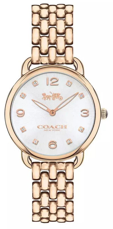 Coach Delancey White Dial Rose Gold Steel Strap Watch for Women - 14502783 Buy Now By Coach