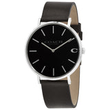 Coach Charles Black Dial Black Leather Strap Watch for Men - 14602149 Buy Now By Coach