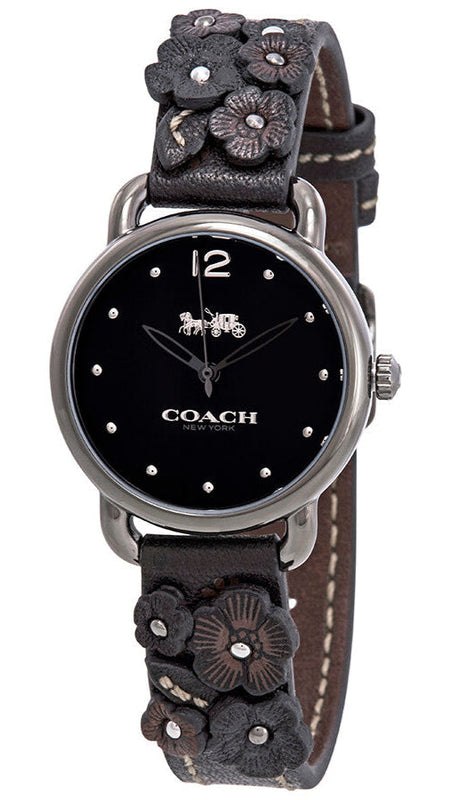 Coach Delancey Black Dial Black Leather Strap Watch For Women - 14502816 Buy Now By Coach