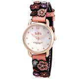 Coach Delancey White Dial Floral Pink Leather Strap Watch for Women - 14502817 Buy Now By Coach