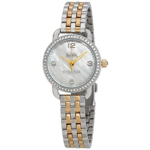 Coach Delancey Mother of Pearl White Dial Two Tone Steel Strap Watch for Women - 14502480 Buy Now By Coach