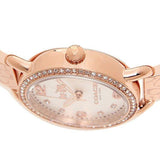 Coach Delancey Mother of Pearl White Dial Rose Gold Steel Strap Watch for Women - 14502479 Buy Now By Coach