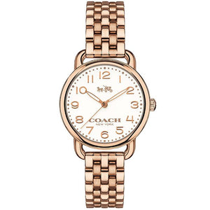Coach Delancey White Dial Rose Gold Steel Strap Watch for Women - 14502242 Buy Now By Coach