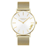 Coach Perry White Dial Gold Mesh Bracelet Watch for Women - 14503125 Buy Now By Coach