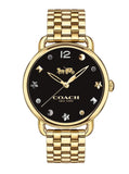 Coach Delancey Black Dial Gold Steel Strap Watch for Women - 14502813 Buy Now By Coach