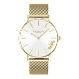 Coach Perry White Dial Gold Mesh Bracelet Watch for Women - 14503125 Buy Now By Coach