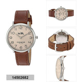 Coach Slim Easton White Dial Brown Leather Strap Watch for Women - 14502682 Buy Now By Coach