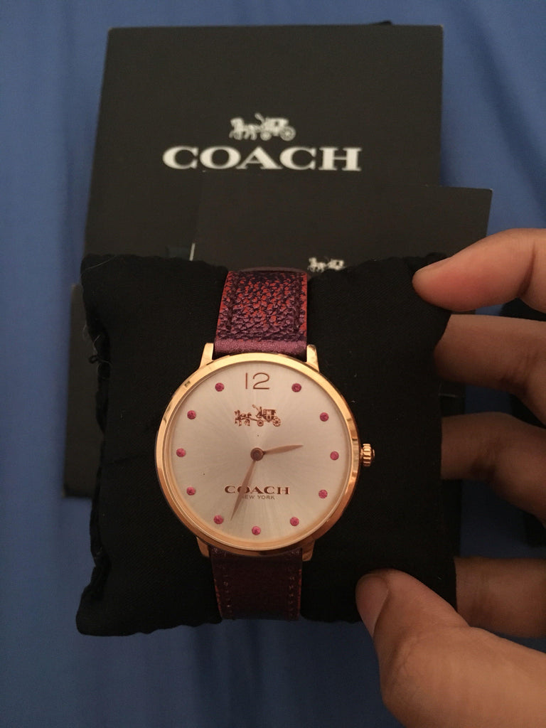 Coach Slim Easton Silver Dial Brown Leather Strap Watch for Women - 14502694 Buy Now By Coach