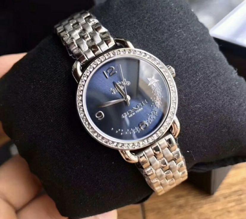 Coach Glitz Blue Dial Silver Steel Strap Watch for Women - 14502693 Buy Now By Coach