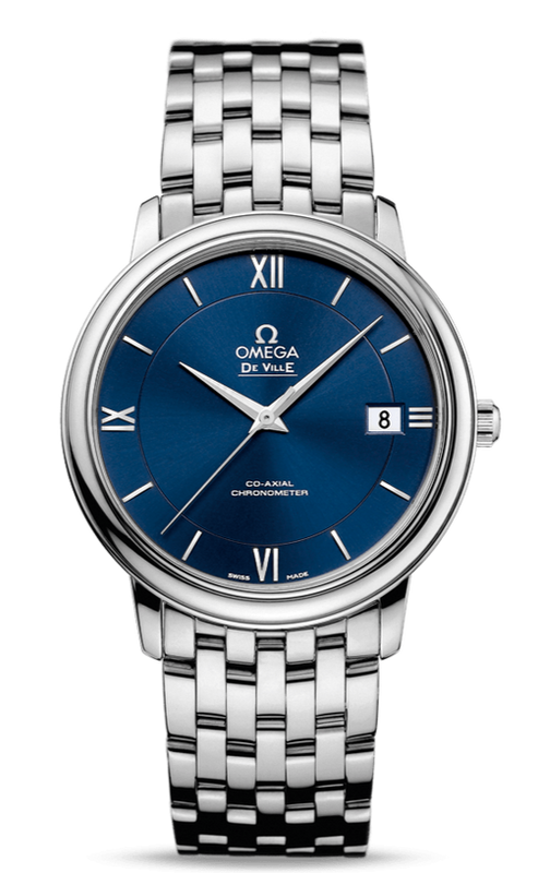 Omega De Ville Prestige Co-Axial Orbis Blue Dial Silver Steel Strap Watch for Men - 424.10.40.20.03.001 Buy Now By Omega