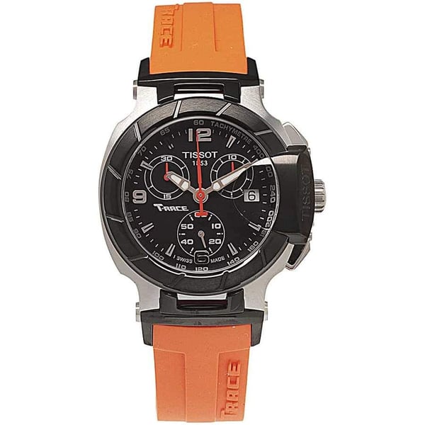 Tissot T Race Chronograph Black Dial Orange Rubber Strap Watch for Women - T048.217.27.057.00 Buy Now By Tissot