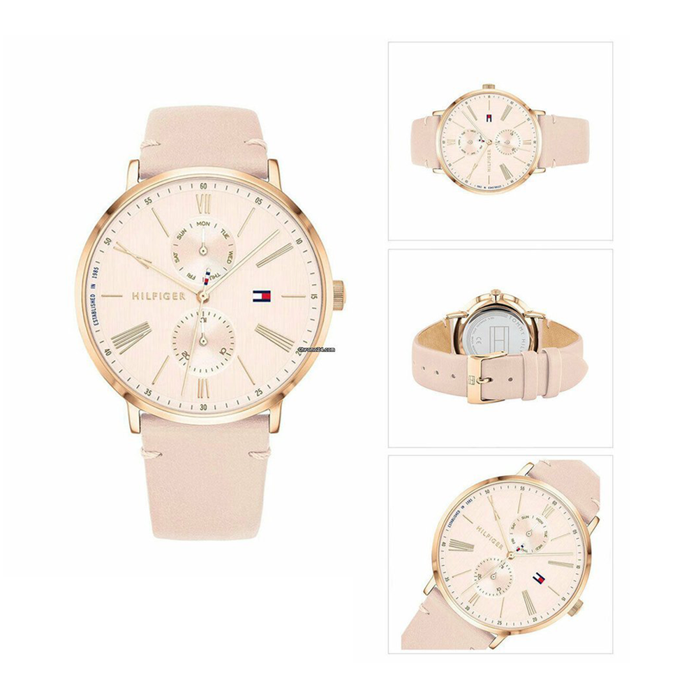 Tommy Hilfiger Jenna Analog Pink Dial Pink Leather Strap Watch for Women - 1782071 Buy Now By Tommy Hilfiger