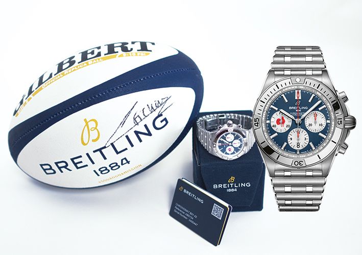 Breitling Chronomat B01 42 Six Nations France Blue Dial Silver Steel Strap Watch for Men - AB0134A81C1A1 Buy Now By Breitling