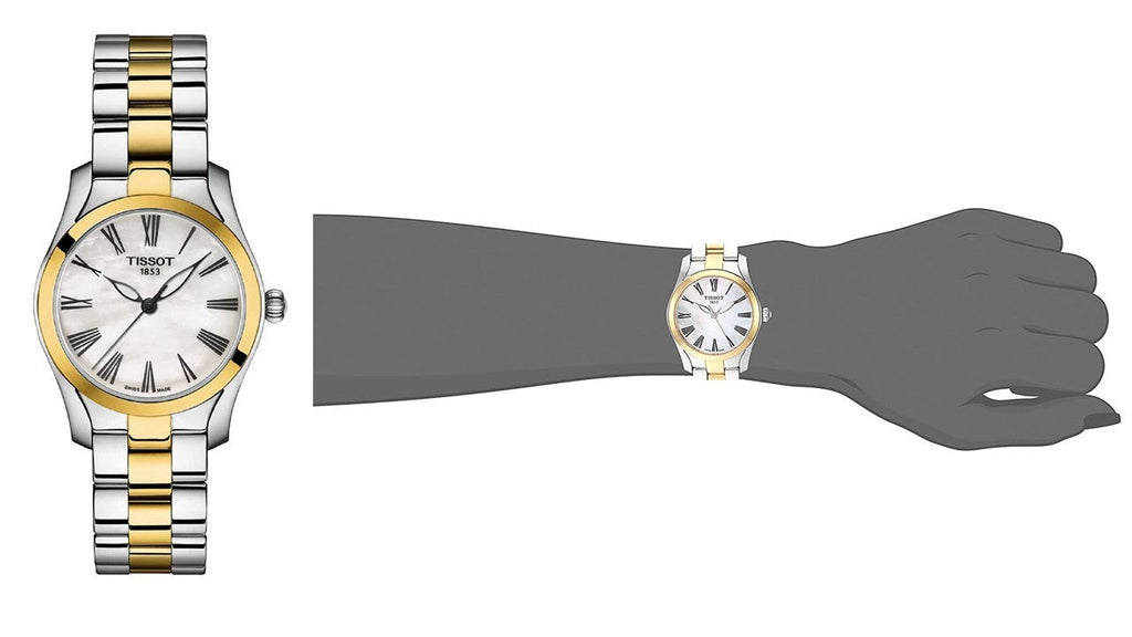 Tissot T Wave Quartz Mother of Pearl Dial Two Tone Steel Strap Watch for Women - T112.210.22.113.00 Buy Now By Tissot