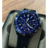 Fossil Garrett Chronograph Blue Dial Black Rubber Strap Watch for Men - FS5695 Buy Now By Fossil