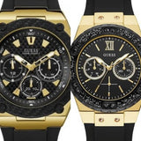 Guess Legacy Black Dial Black Rubber Strap Watch for Men - W1049G5 Buy Now By Guess