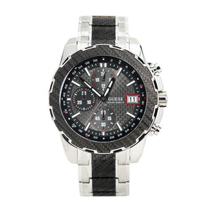 Guess Octane Chronograph Black Dial Two Tone Steel Strap Watch for Men - W1046G1 Buy Now By Guess