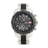 Guess Octane Chronograph Black Dial Two Tone Steel Strap Watch for Men - W1046G1 Buy Now By Guess